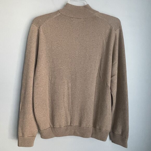 Brooks Brothers 100% Merino Wool Sweater Men's L Beige Extra Fine Italian - Picture 3 of 12